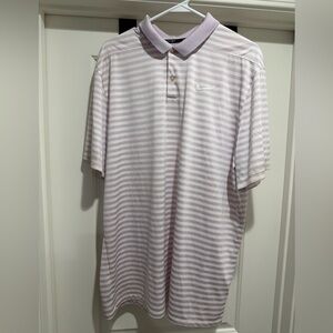 Nike Men’s Dri Fit golf shirt Lavender and White Striped , like new